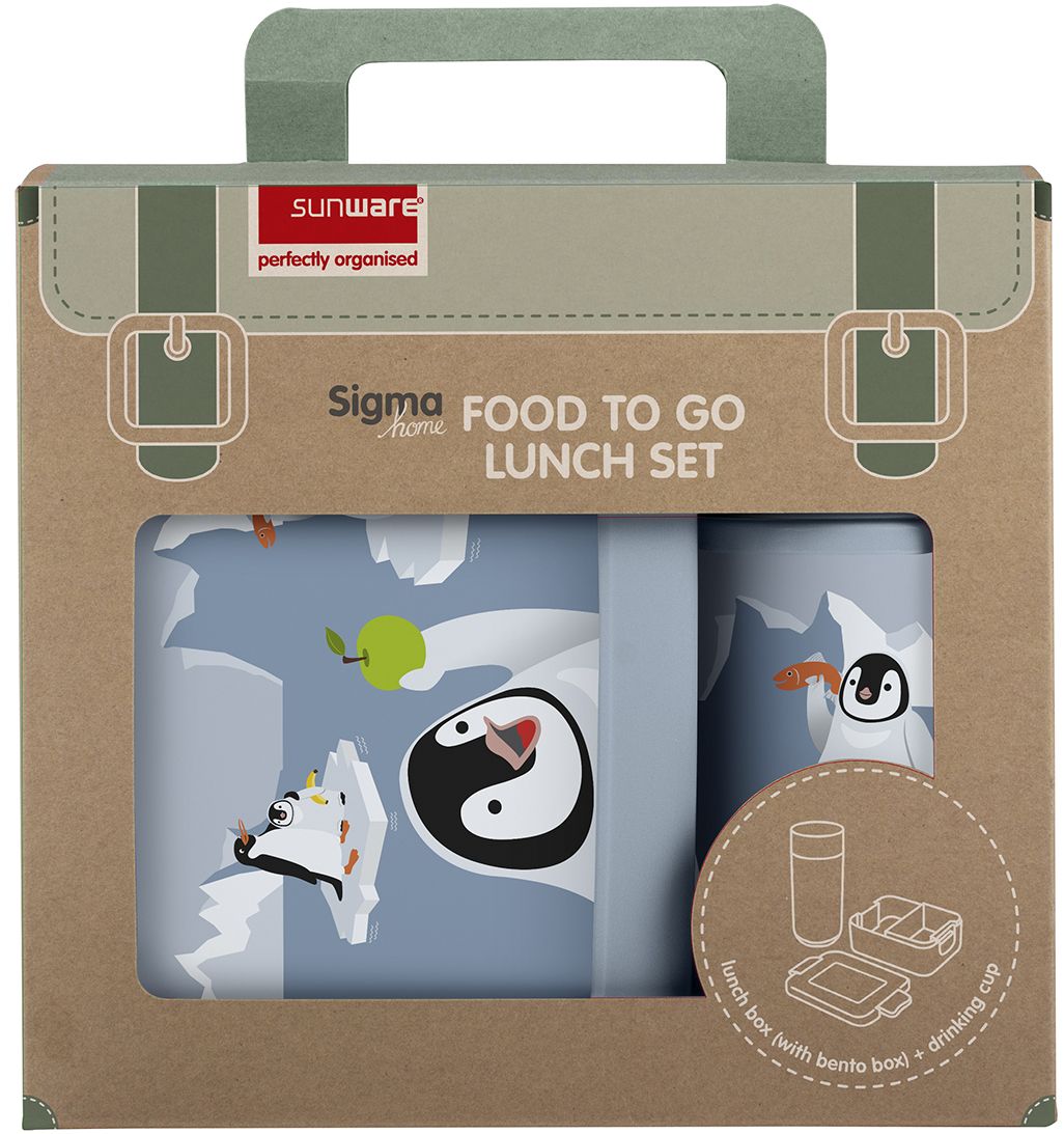 Sunware Sigma home Food to go pinguïn Lunchbox + Trinkflasche