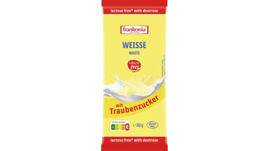 Laktosefreie Weisse Schokolade ohne Fruchtzucker- und ohne Kristallzuckerzusatz 80 g