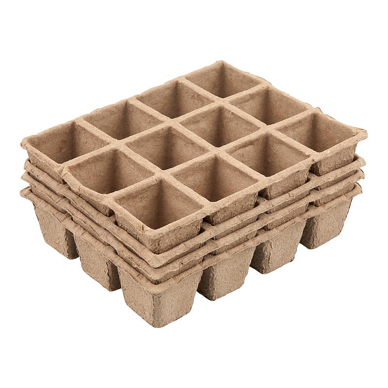 Blossom Fiberpotte 4-pk Brett m/12 potter
