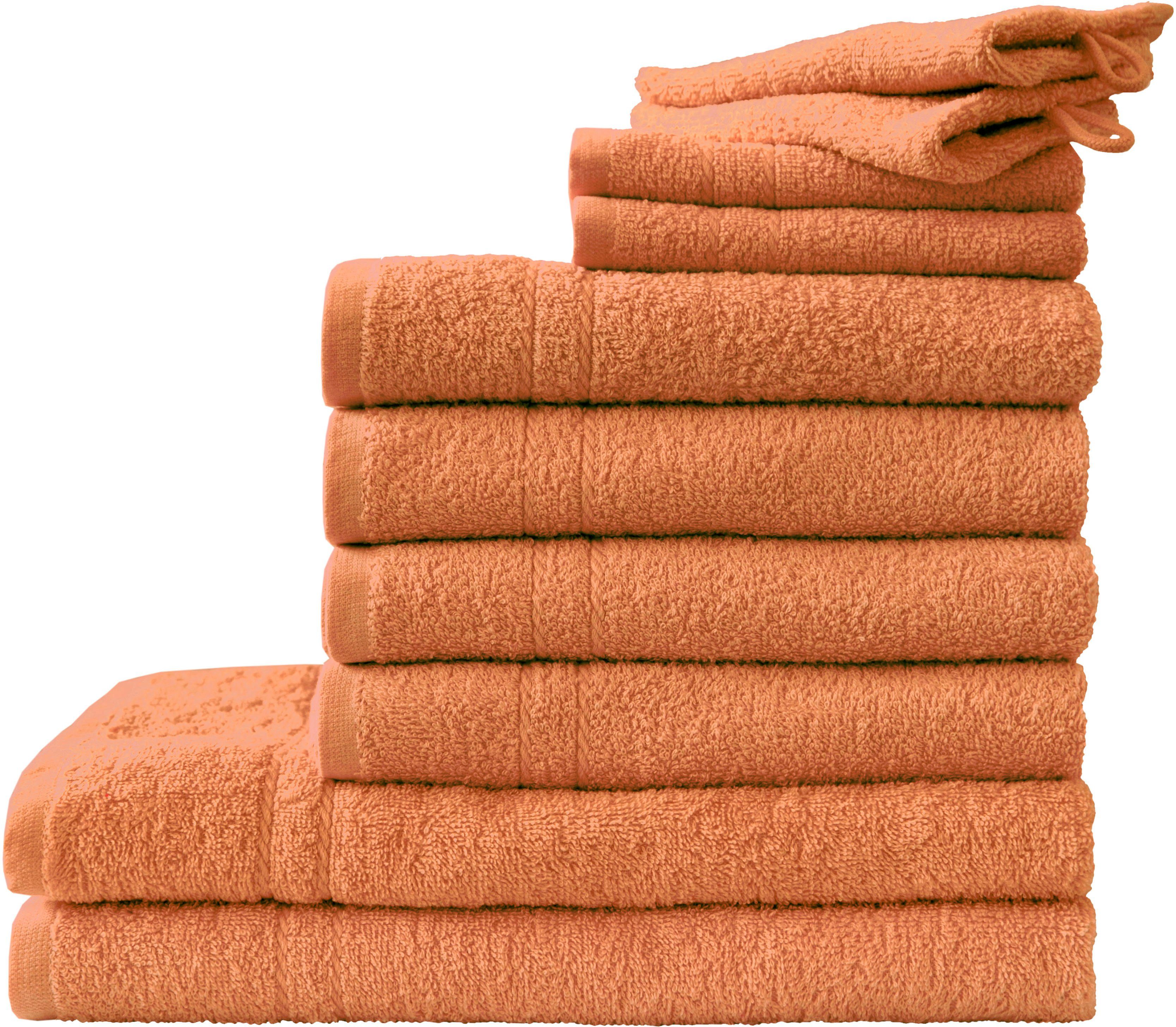 Dyckhoff Handtuch Set Kristall, Walkfrottee, (Set, 10-tlg), mit feiner Bordüre