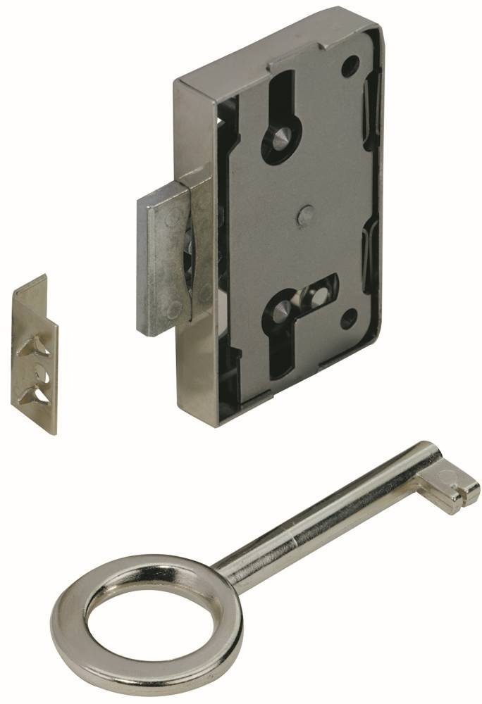 Hettich Möbelbeschlag Hettich Aufschraubschloss vernickelt 60 x 48 x 8,7