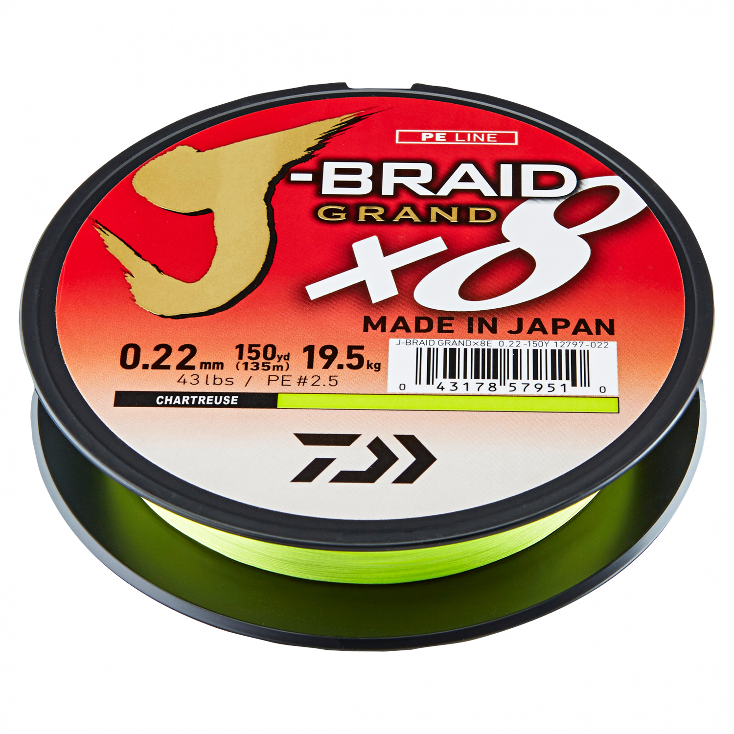 Daiwa Angelschnur J-Braid Grand X8 (chartreuse, 1.350 m)