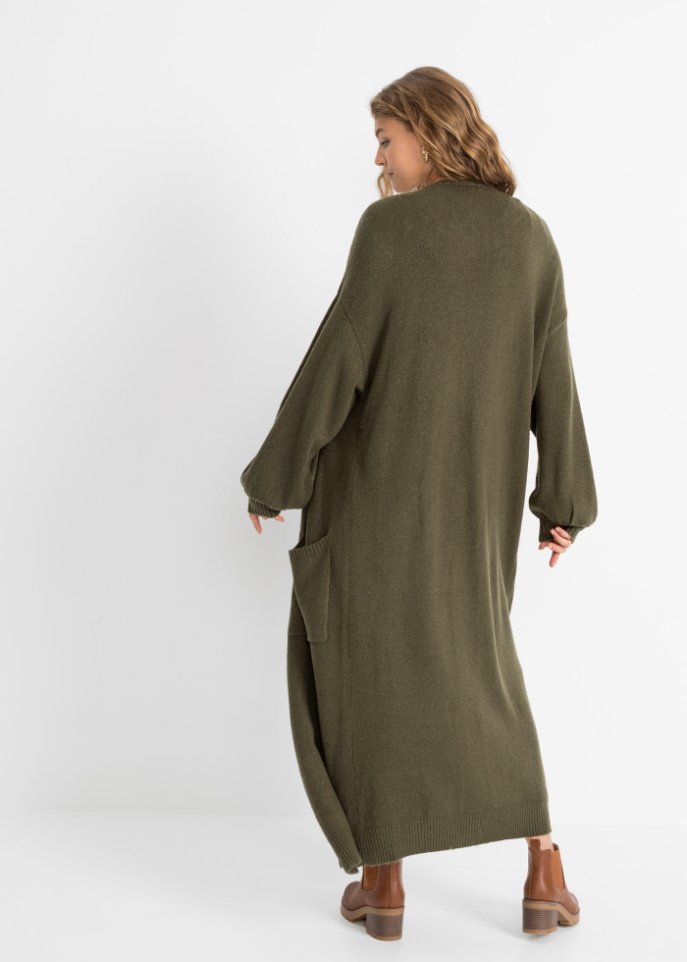 Oversize-Strickjacke in Midilänge