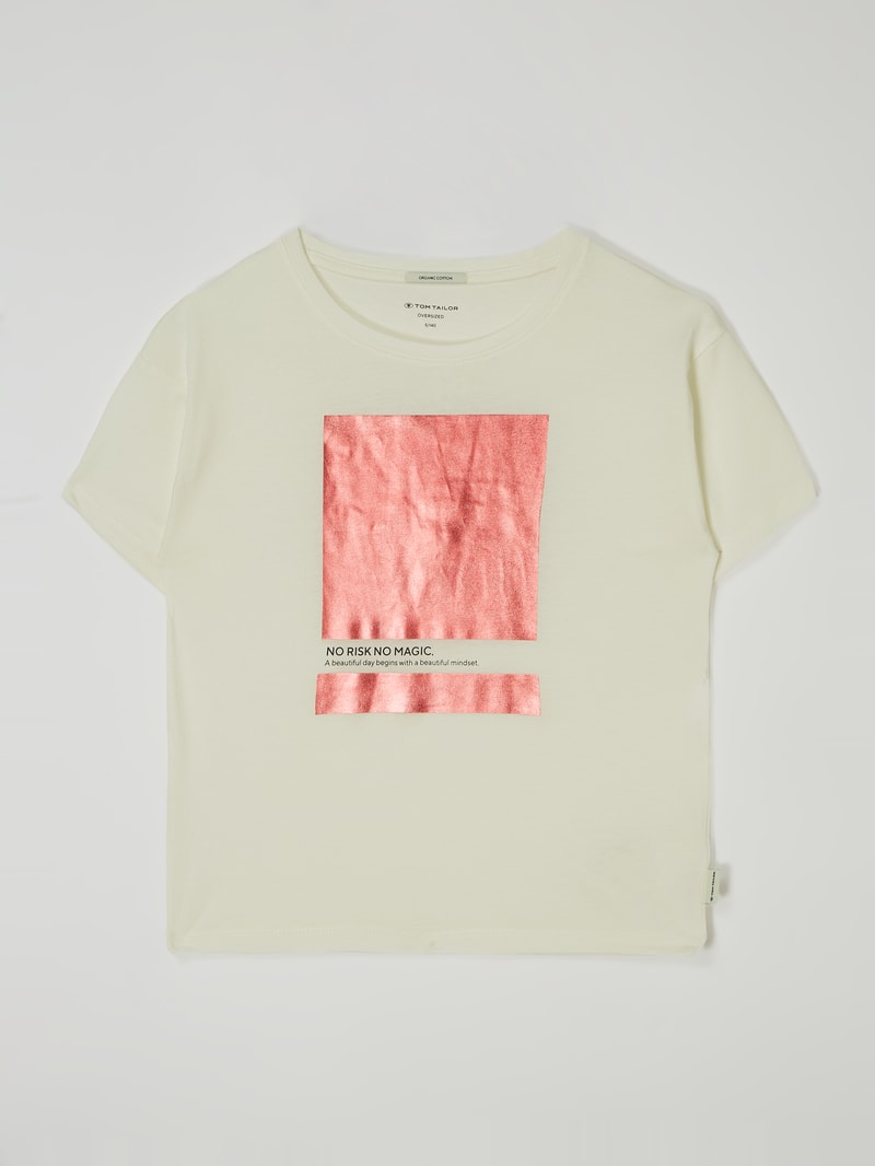 T-Shirt mit Message in weiß