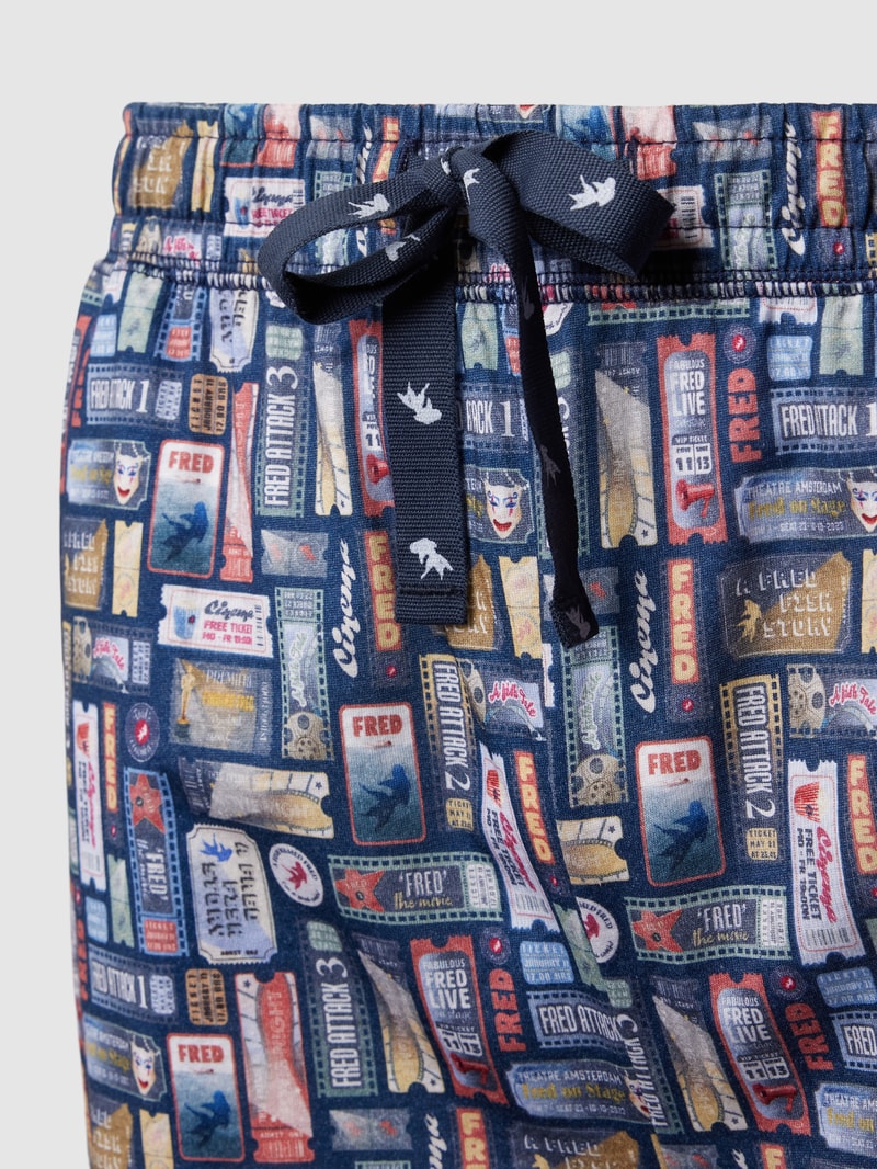 Bermudas mit Allover-Muster in blau