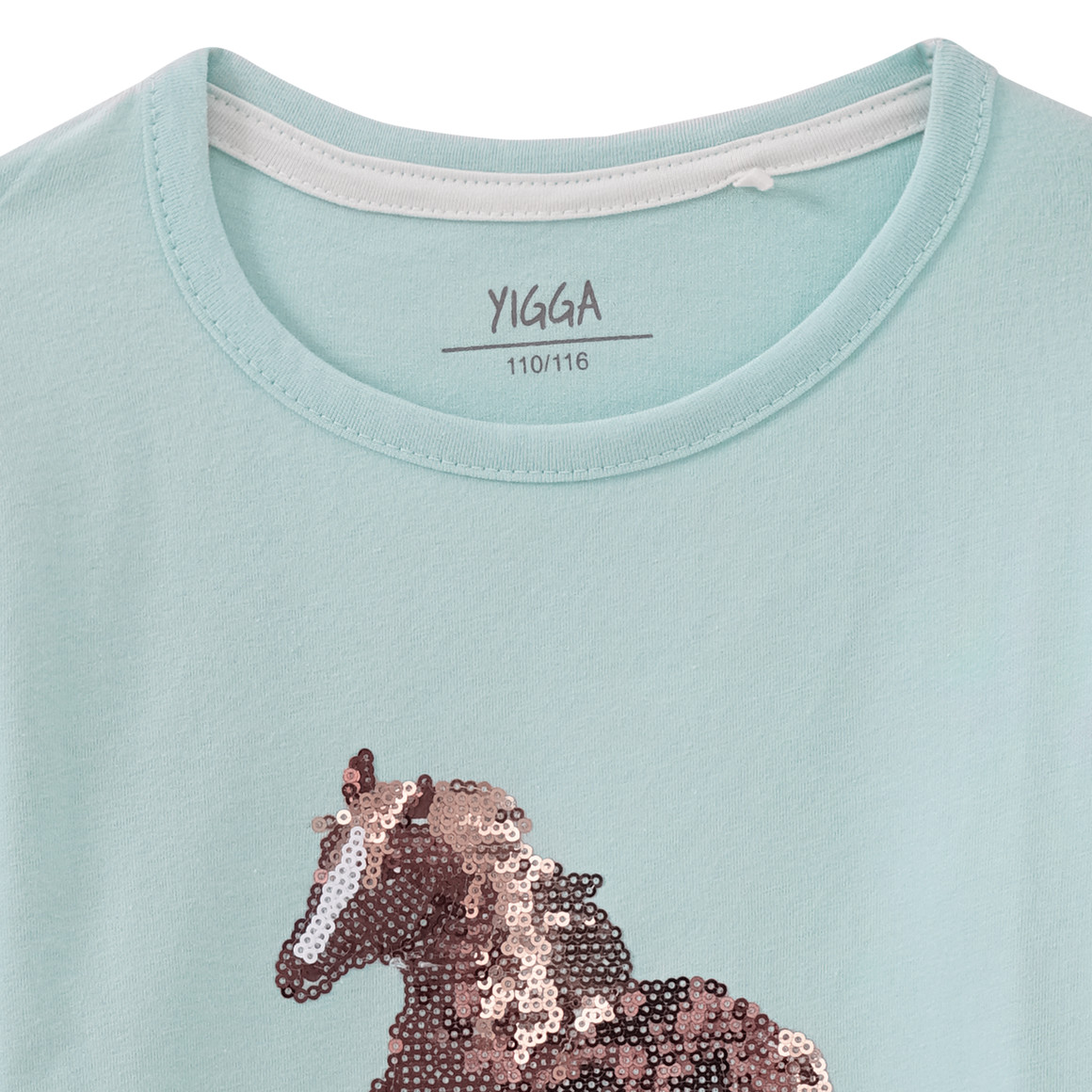 Mädchen Langarmshirt mit Pferde-Print