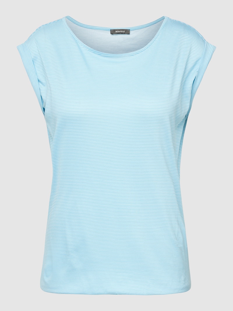 T-Shirt mit Streifenmuster in lagune