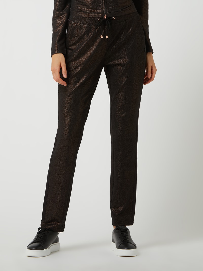 Sweathose mit Glitter-Effekt in schwarz