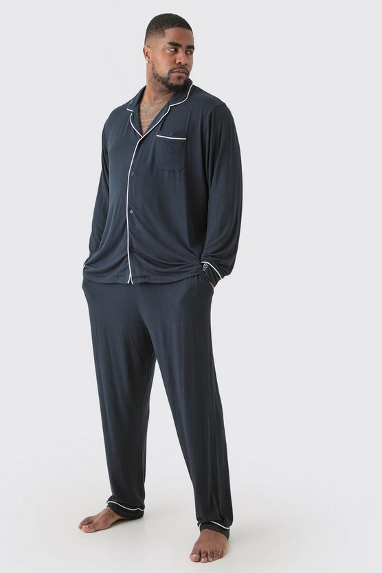 Plus lockeres Premium Loungewear-Hemd & Unterteil