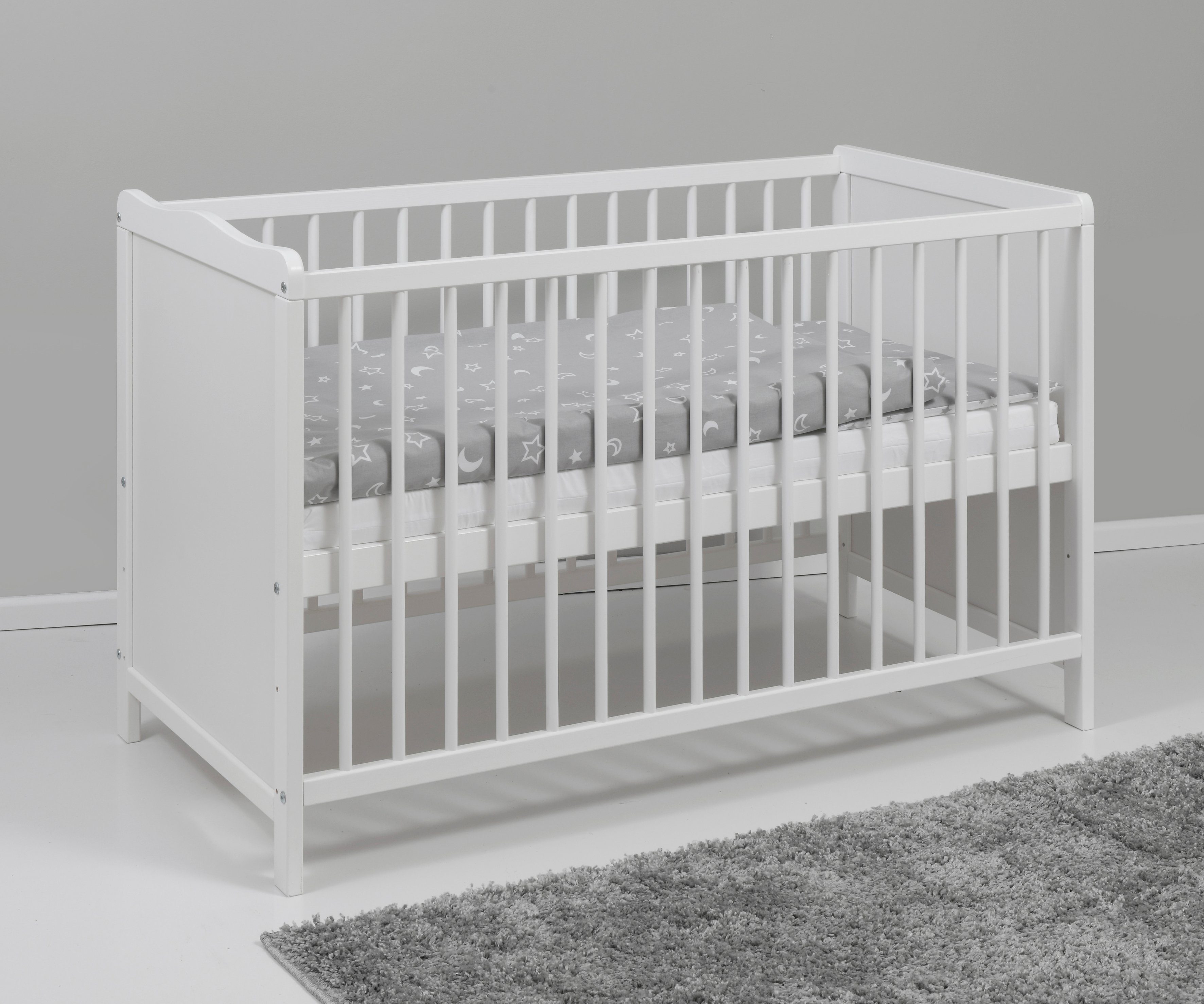 Lüttenhütt Babybett Lüttenhütt Glenn, 60/120 cm, mit Rundsprossen, herausnehmbar