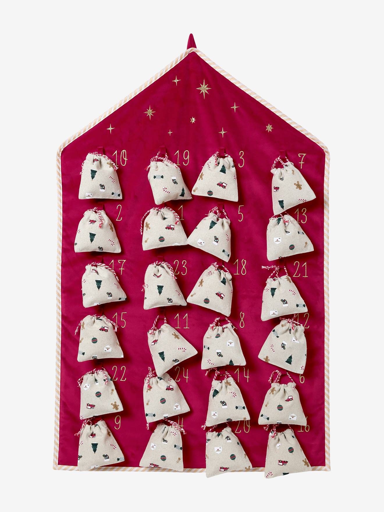 24 pochons pour calendrier de l'Avent beige / multicolore