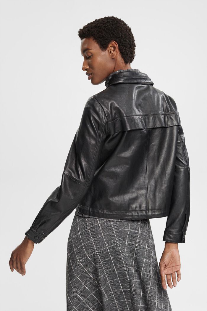 Lederjacke mit Kordelzug