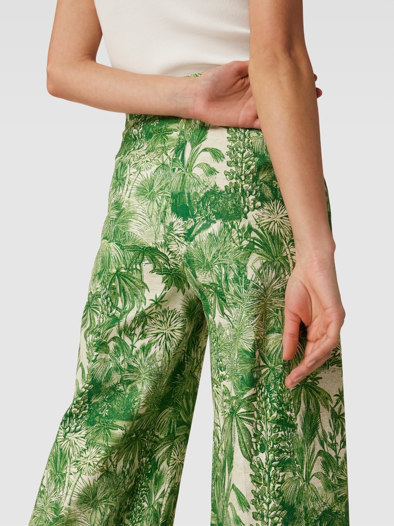 Hose mit Allover-Muster Modell 'CALERNO' in grün
