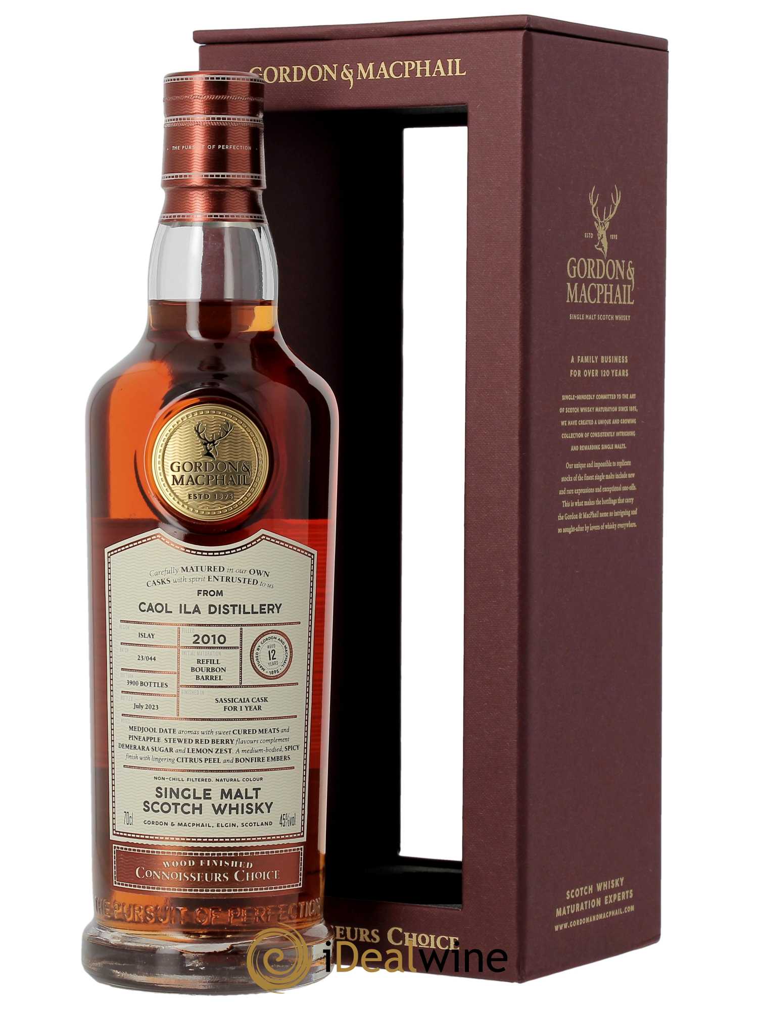 Whisky Caol Ila 12 ans Sassicaia Finish Gordon & Macphail  2010 - Lot de 1 Bouteille