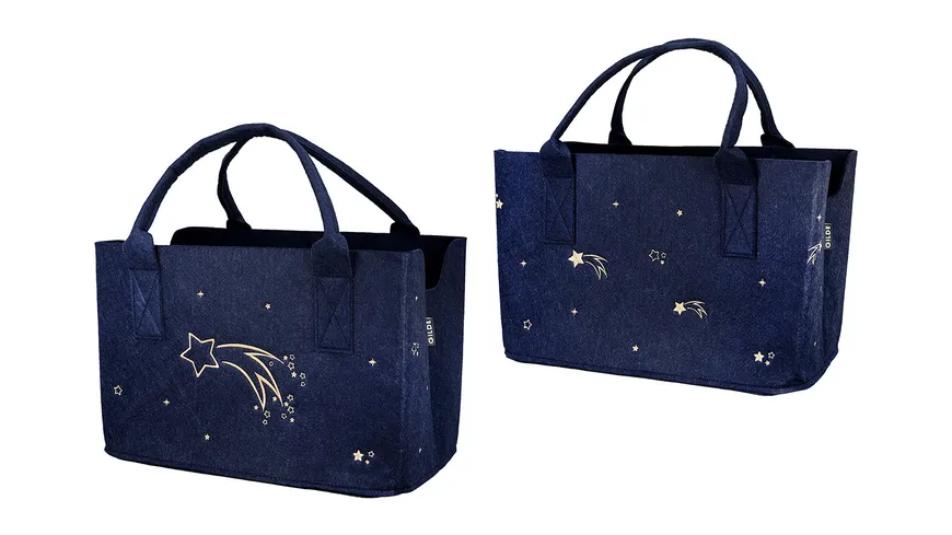 GILDE Tasche Lichterglanz H=26cm nachtblau