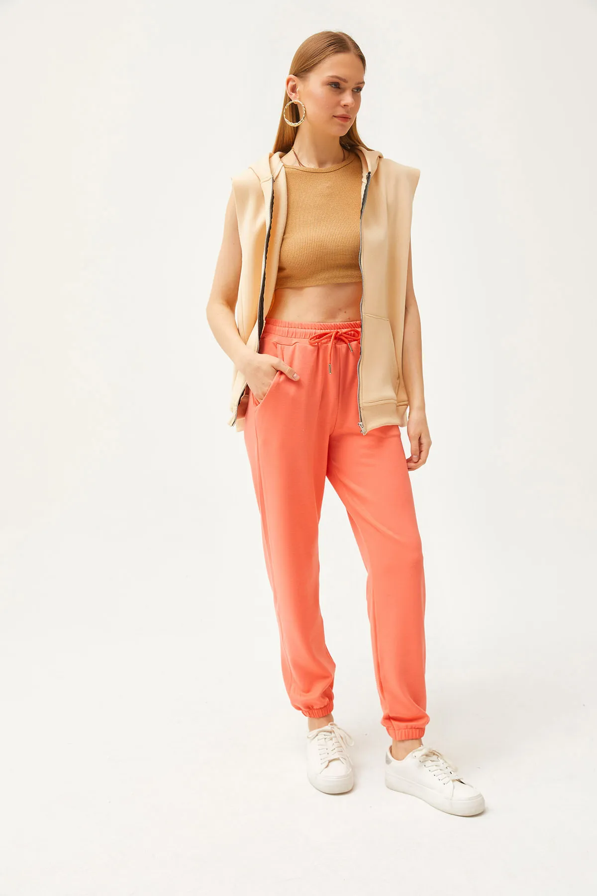 Olalook  Damen-Jogginghose aus weichem, strukturiertem Modal mit Taschen EŞF-00000067