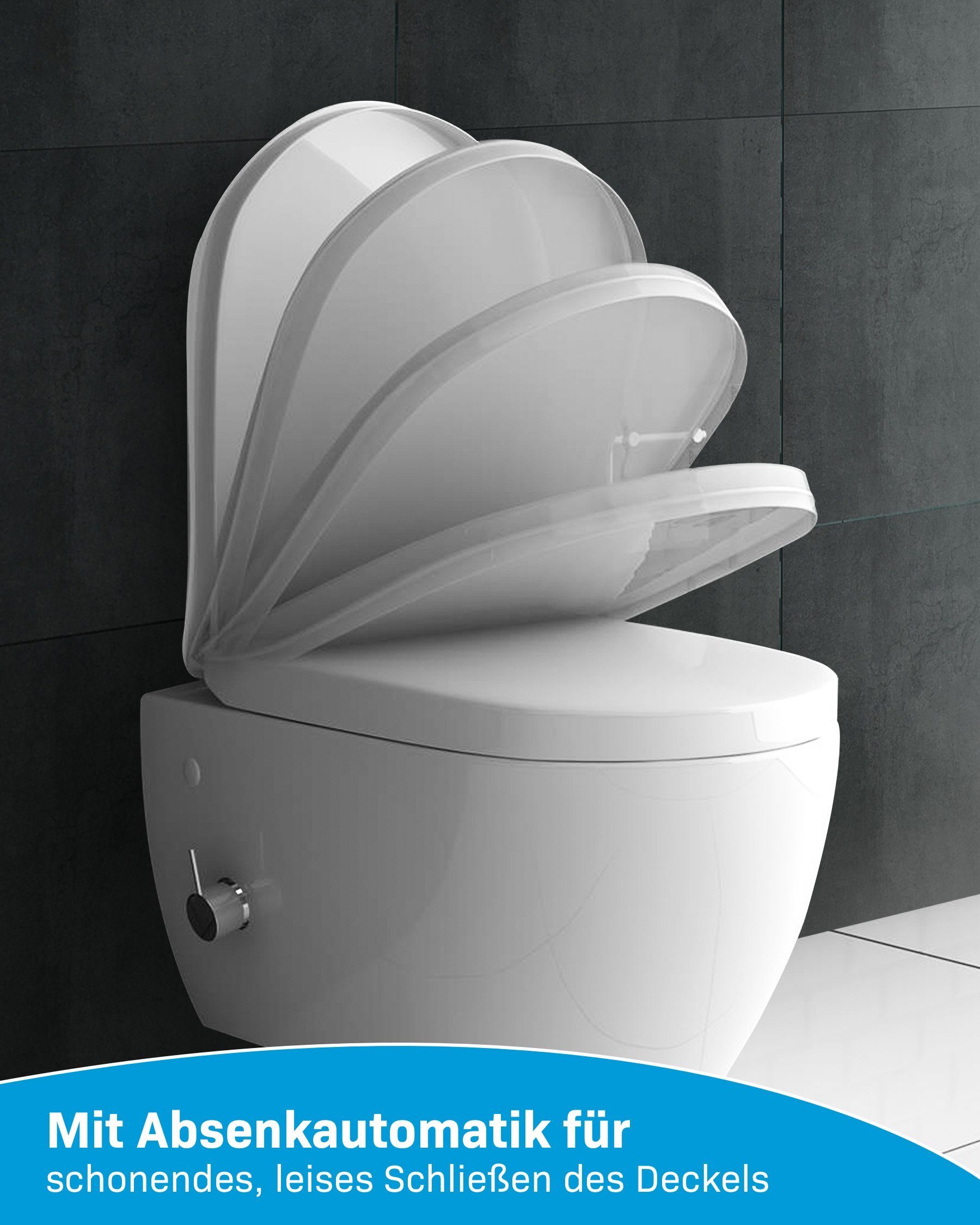 Alpenberger Tiefspül-WC - Spülrandloses WC mit Bidet Funktion und Einhebelarmatur - Hänge WC, Wandmontage, Abgang Waagerecht, Toilette Komplett Set Passend zu Geberit, Dusch WC - Taharet WC - Made in EU