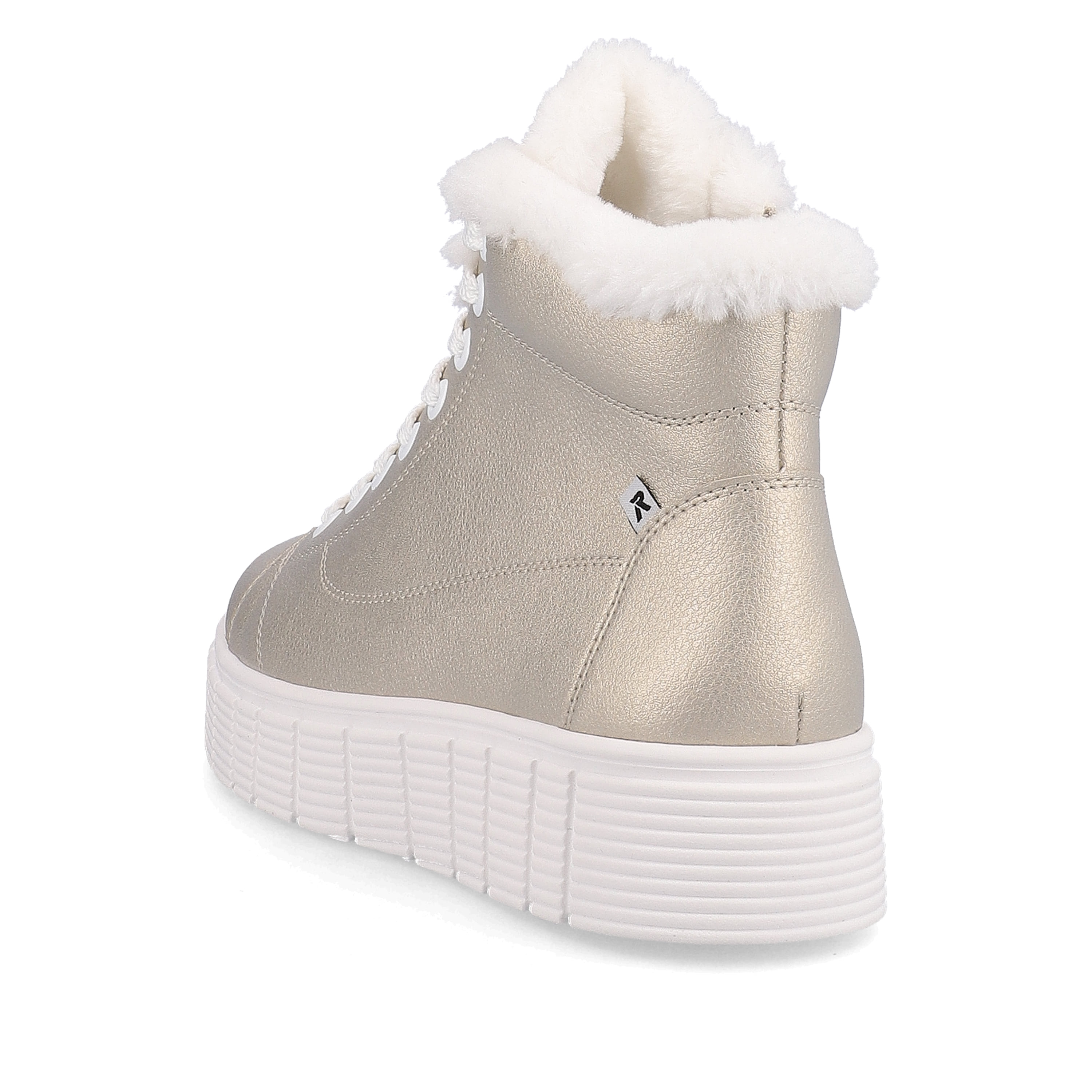 Rieker Damen Sneaker High glittery-gold frost-white