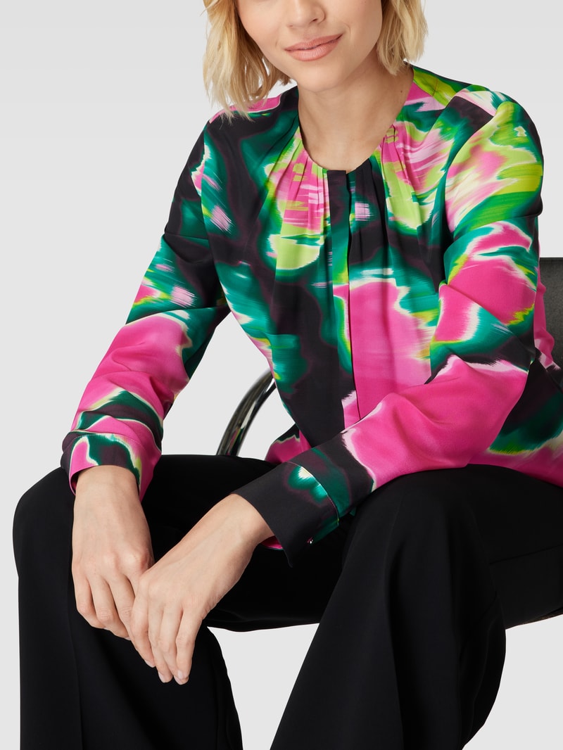 Bluse im Allover-Look aus Seide Modell 'Banorah' in pink