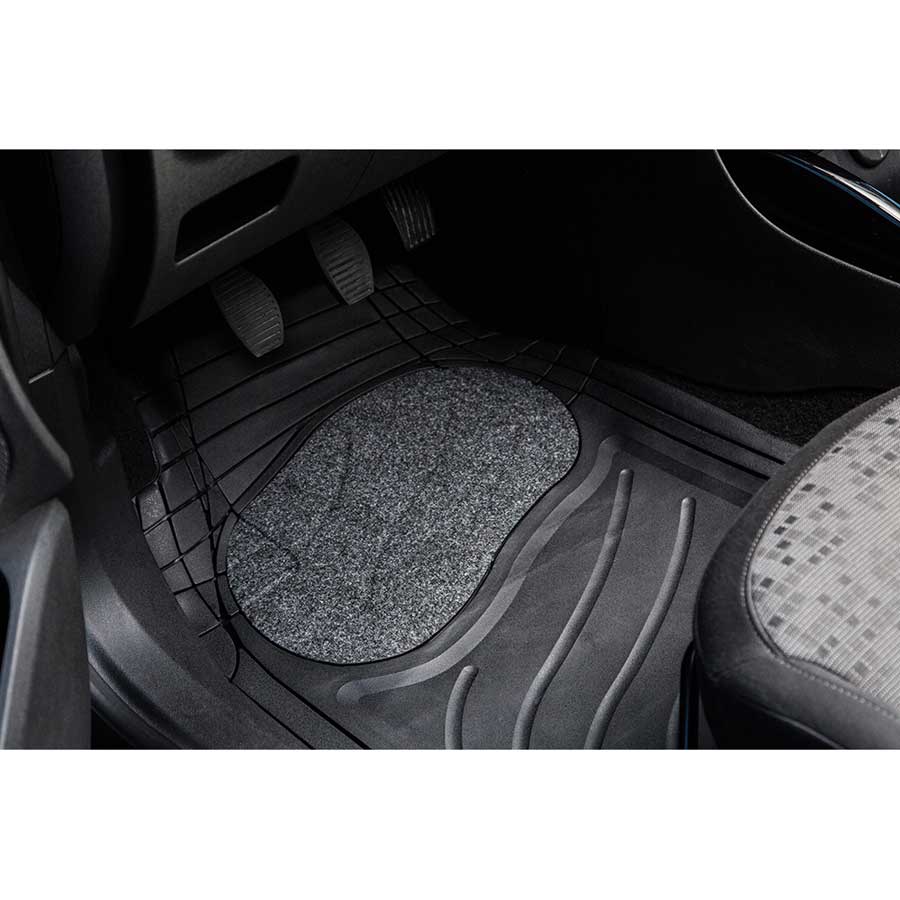 Norauto Universal Gummi-Fußmatten "Monaco" im 4-teiligem Set, schwarz - ATU
