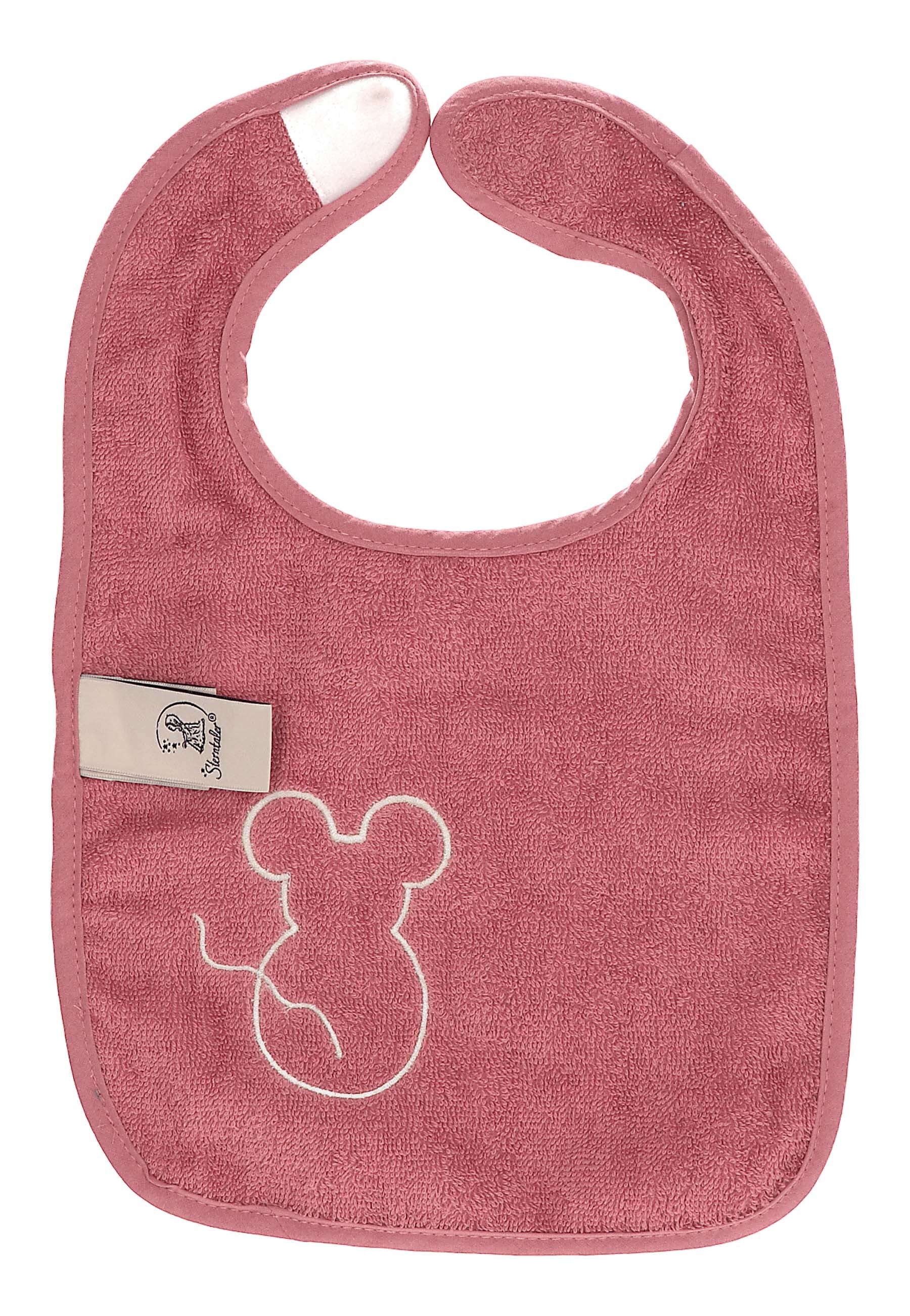 GOTS Doppelpack Klettlätzchen Maus Mabel in Rosa
