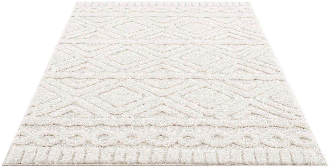 Hochflor-Teppich Andro, Home affaire, rechteckig, Höhe: 20 mm, Boho Stil, weich, Hoch Tief Struktur, Wohnzimmer