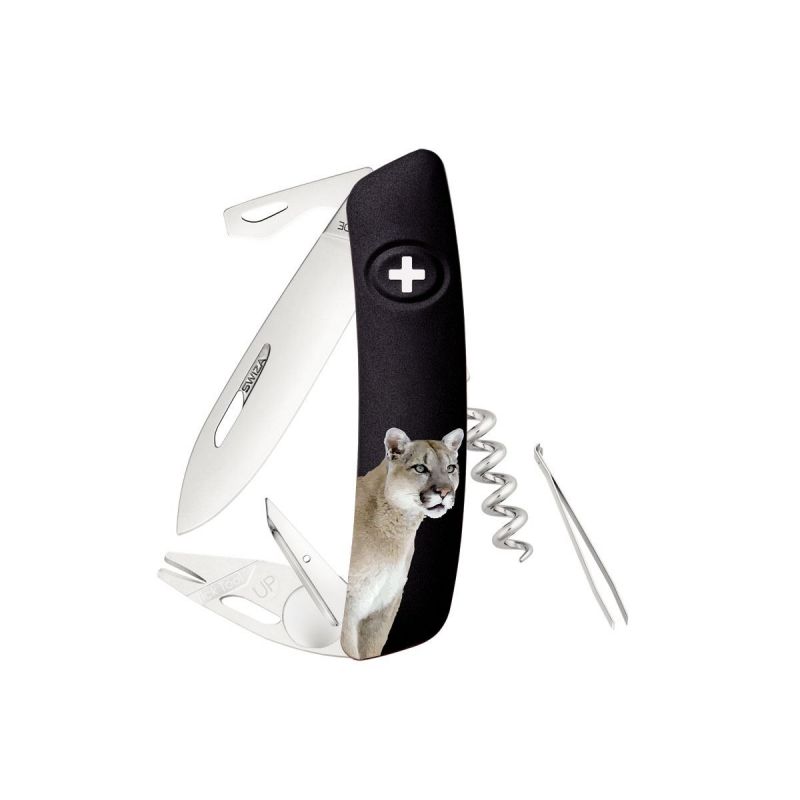 Swiza TT03 Tick Tool Wildlife Puma Black, Schweizer Taschenmesser made in Swiss