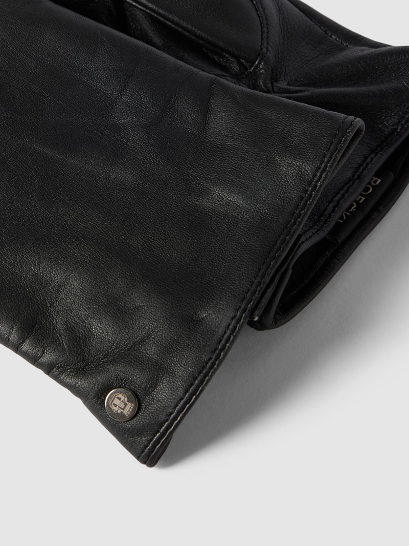 Handschuhe mit Label-Detail Modell 'Boston' in schwarz