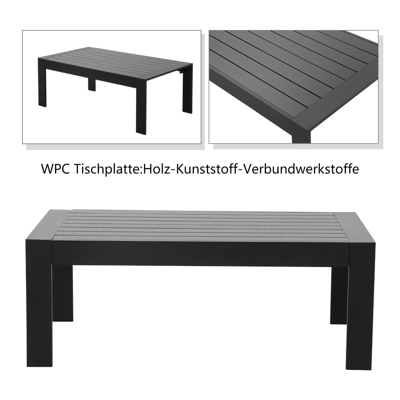 MeXo von GLP HOME Balkonset Minimal-Art, Modisches Alu-Möbel Set, Sofa separat erhältlich können, (Gartengarnitur mit Kaffeetisch, 12-tlg)