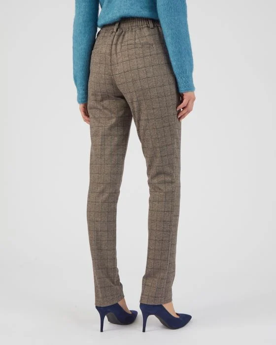 Pantalon maille enfilable à carreaux