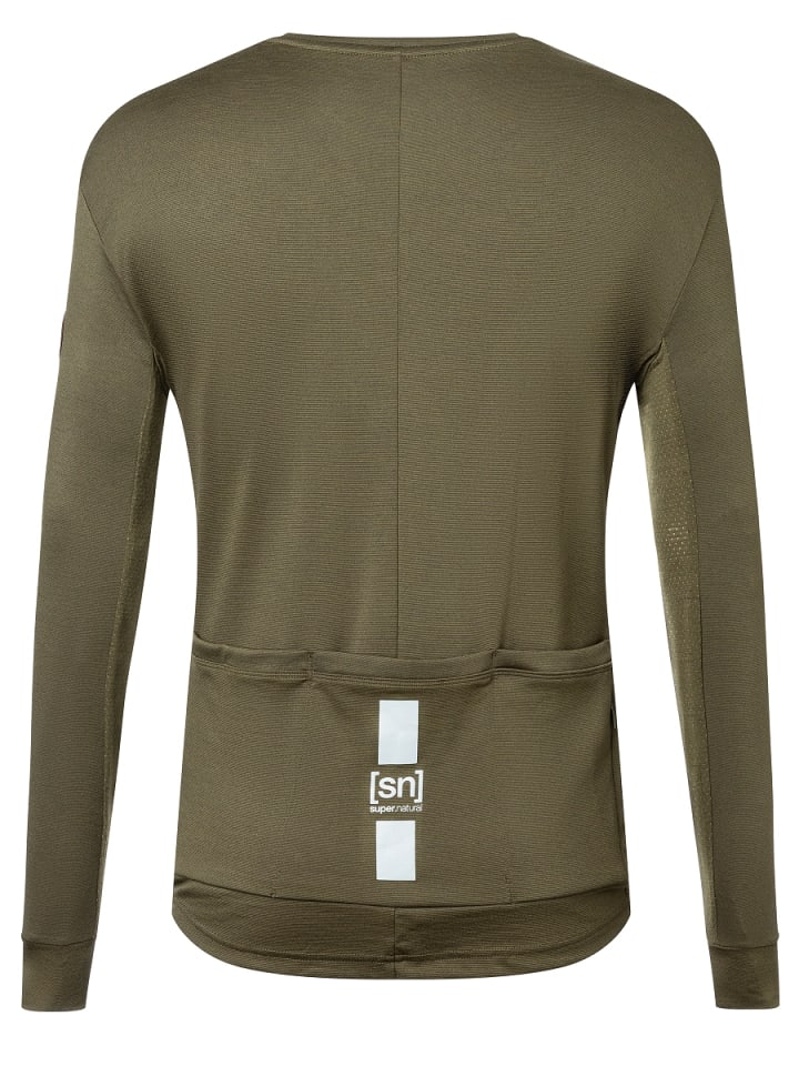 super.natural Merino Fahrradtrikot M GRAVIER LS in olivgrün-schwarz günstig kaufen