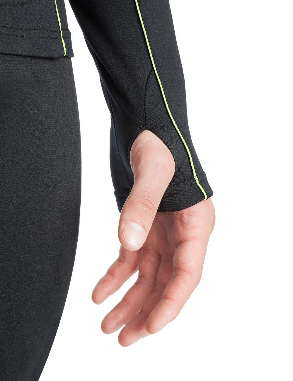 Zoomyo Laufshirt windabweisendes, angerautes Herren Fleece Laufshirt Jimi mit Reflektoren und Quick-Dry-Funktion