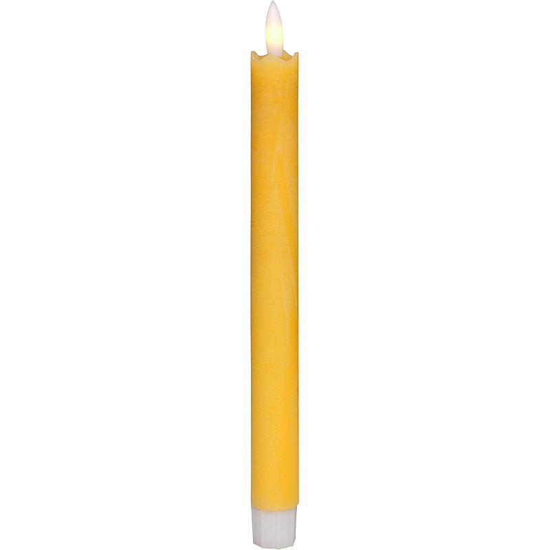 Vie Selected Kronelys 2-pk 24 cm LED timer gul