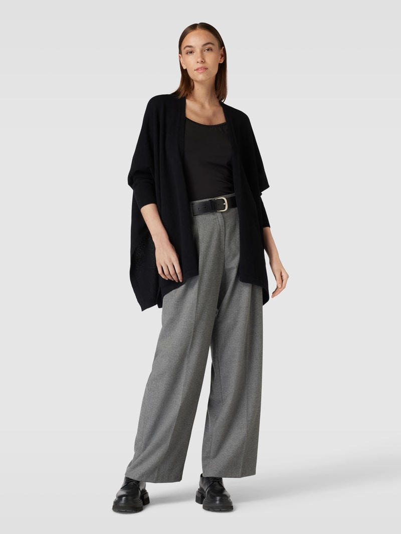 Cardigan mit gerippten Abschlüssen in black