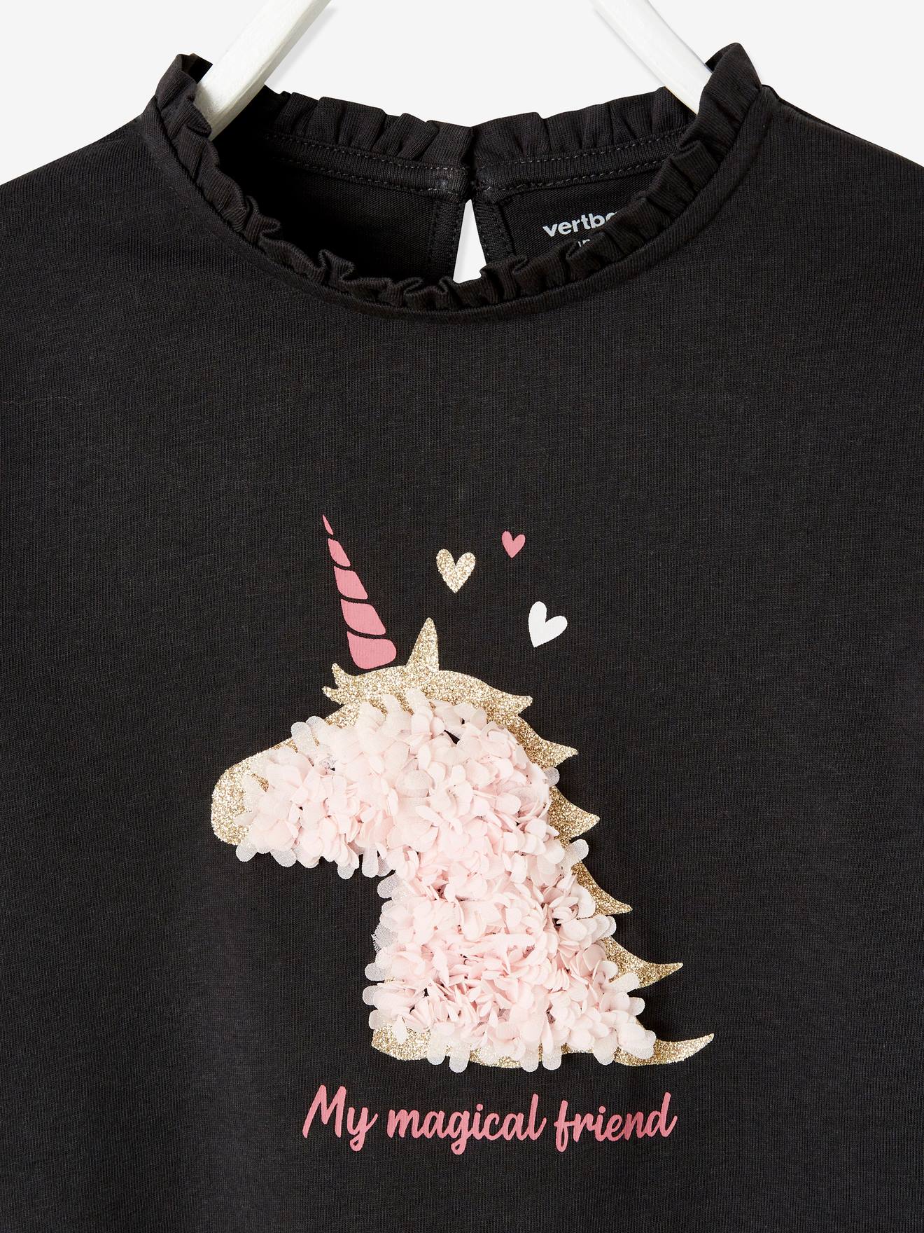 Vertbaudet Mädchen Shirt mit Rüschendetails - wollweiß