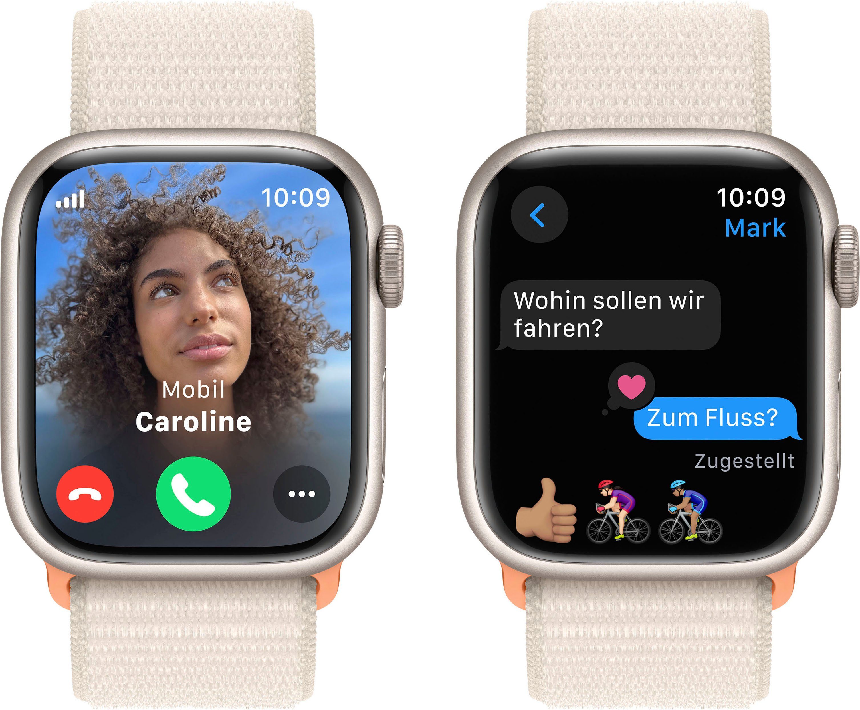 Apple Watch Series 9 GPS + Cellular 41mm Aluminium Smartwatch (4,1 cm/1,61 Zoll, Watch OS 10), Sport Loop