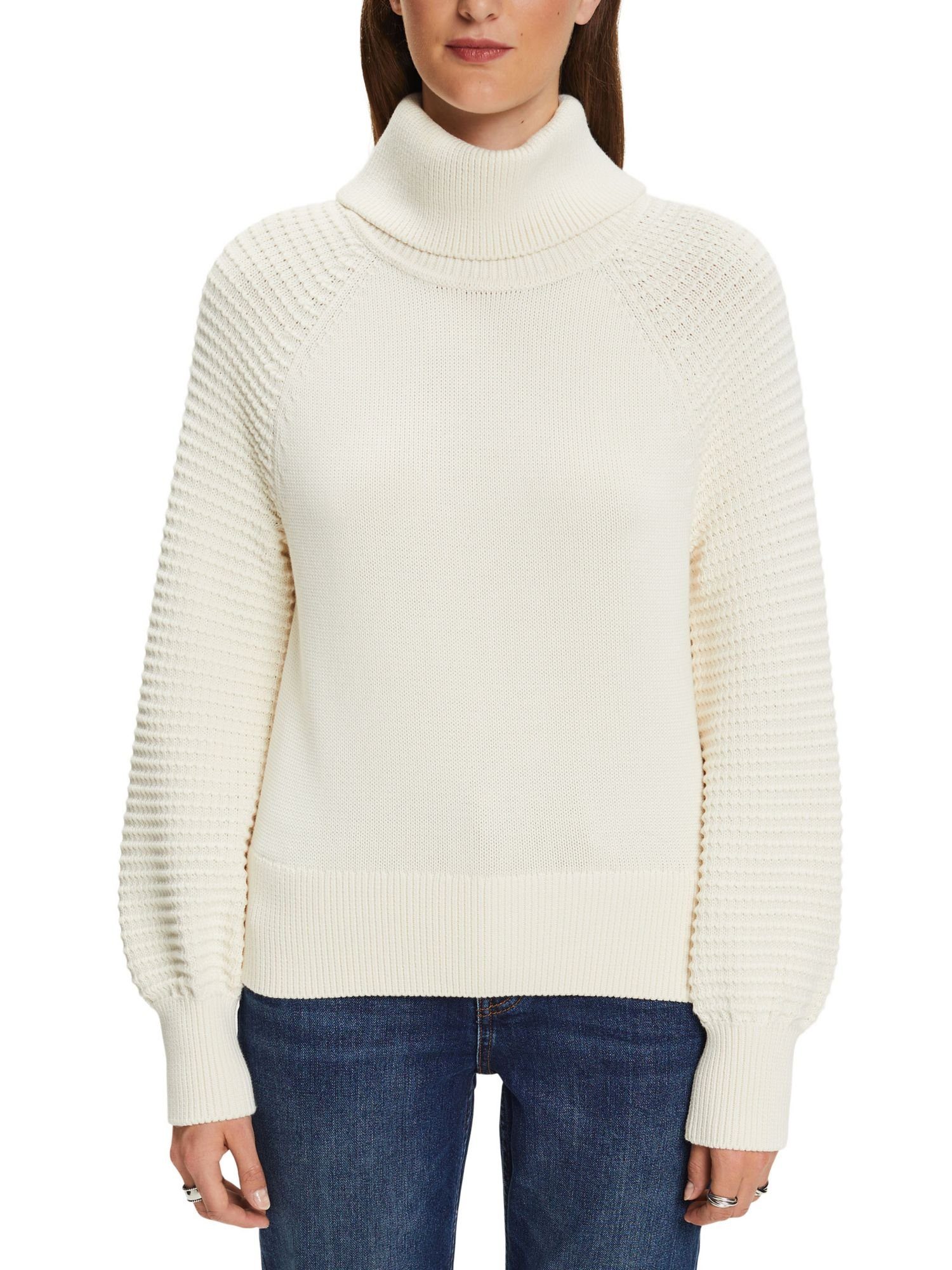edc by Esprit Rollkragenpullover Baumwollpullover mit Rollkragen