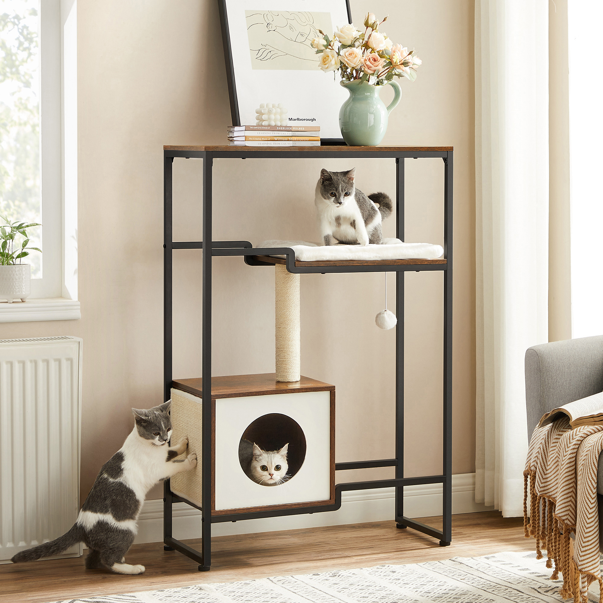 FEANDREA Kratzbäume FEANDREA Katzenbaum 2-in-1-Möbel