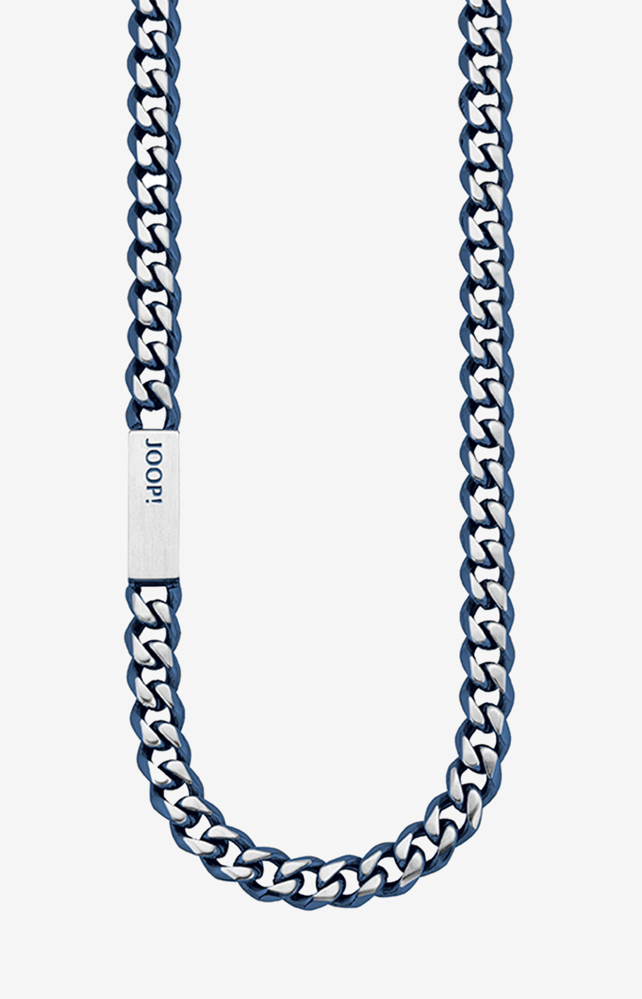 Panzer-Halskette in Silber/Blau