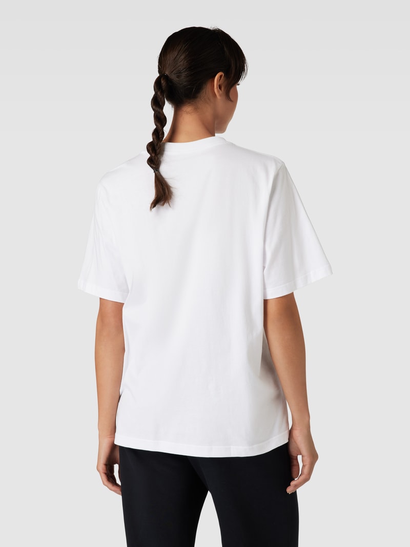 Oversized T-Shirt mit Label-Print in weiß