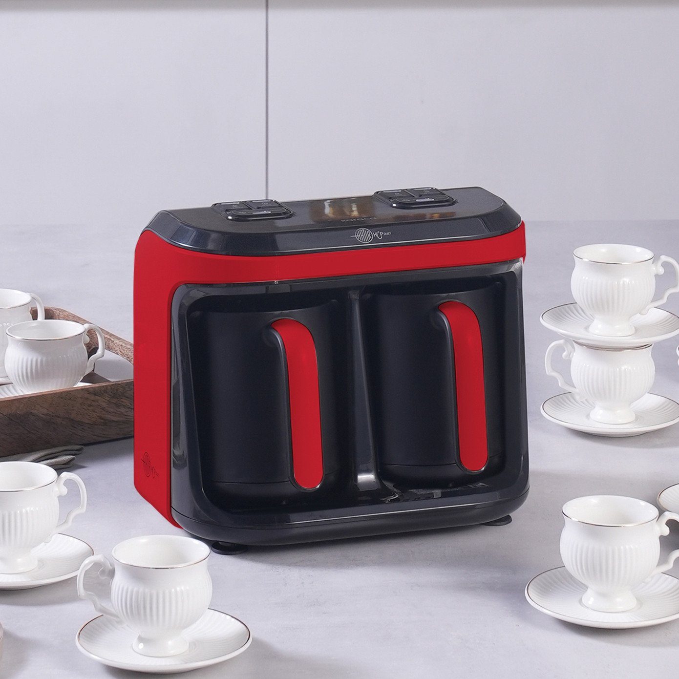 Karaca Espressomaschine Hatır Hüp Duet Aromatische Türkische Kaffeemaschine, Rot