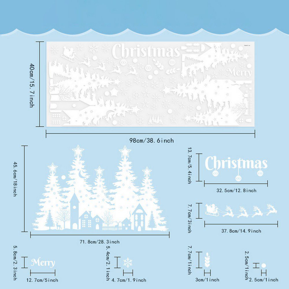 Fenstersticker Weihnachtsaufkleber Dekorative Weihnachtsbaum Aufkleber Weihnachten, Ronner UG