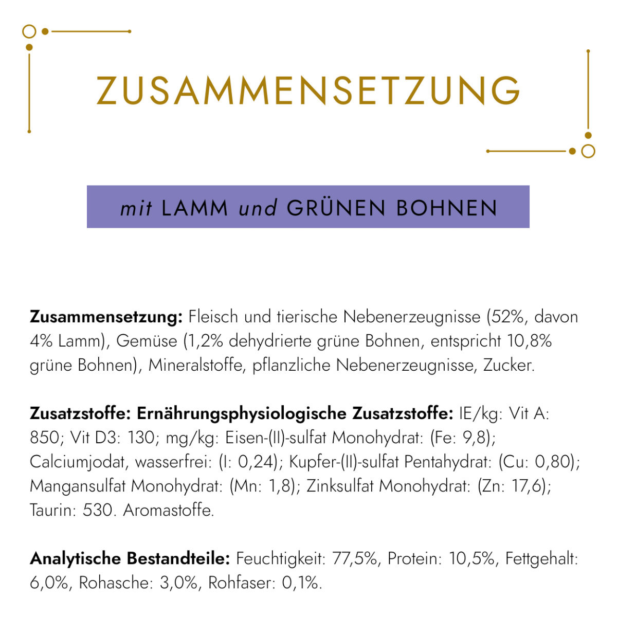 GOURMET Gold Feine Pastete mit Gemüse, Lamm und grüne Bohnen