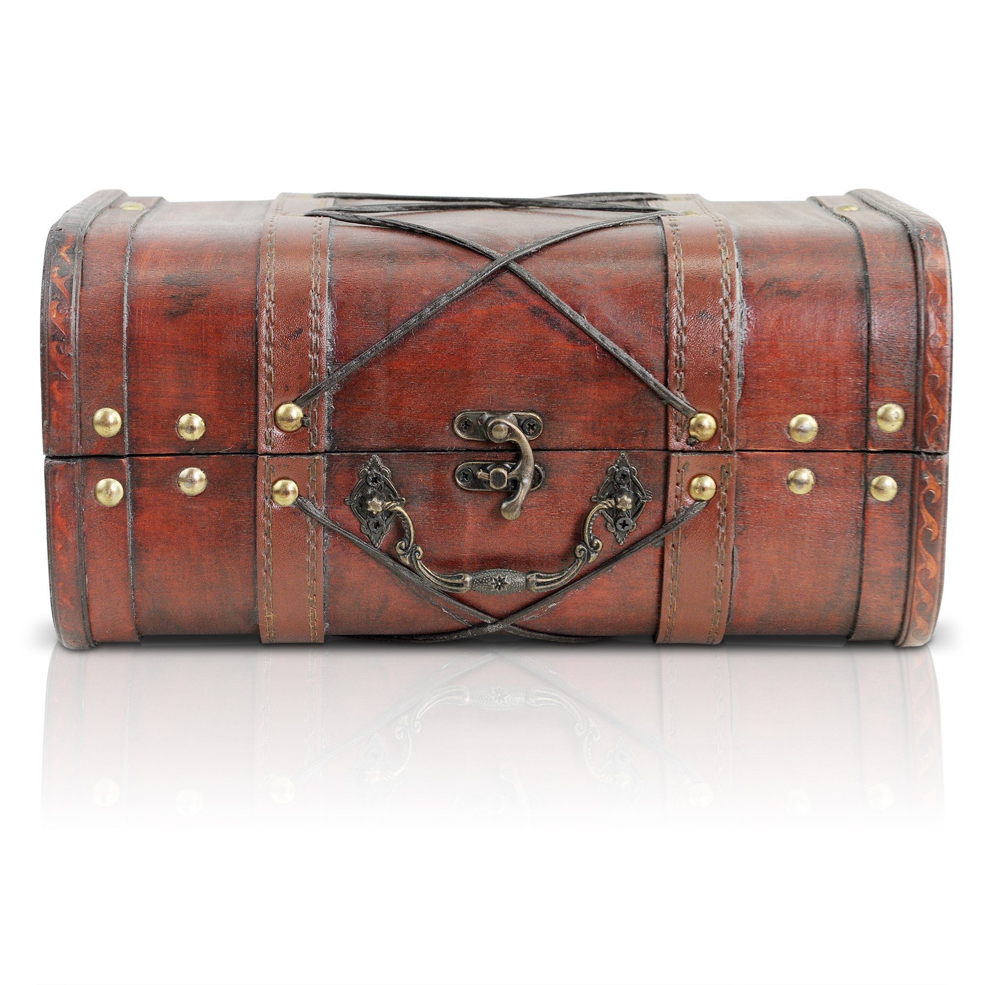 Brynnberg Spielzeugtruhe Piratentruhe Holz-Truhe 28x18x14cm, innen mit Stoff ausgekleidet, Janis S 28x18x14cm Holz