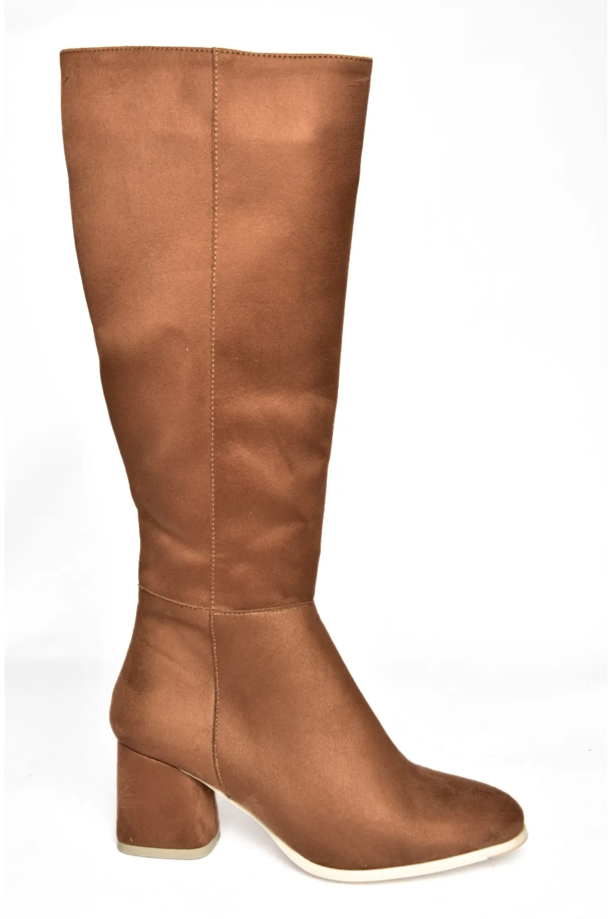 Fox Shoes  Hellbraune Wildleder-Tagesstiefel mit niedrigem Absatz für Damen J848300102