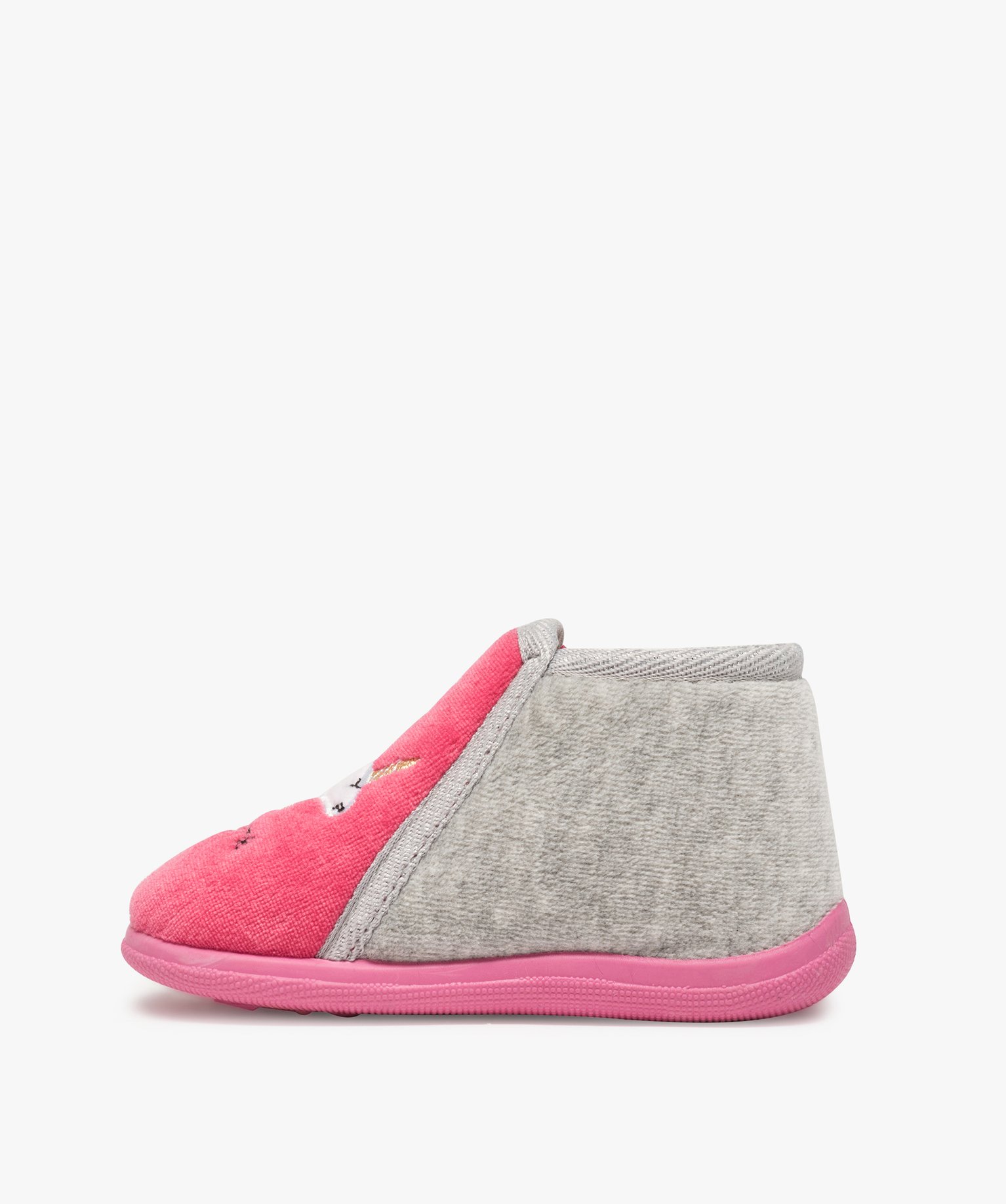 Chaussons bébé fille zippés avec licorne brodée – Mieux gris | GEMO