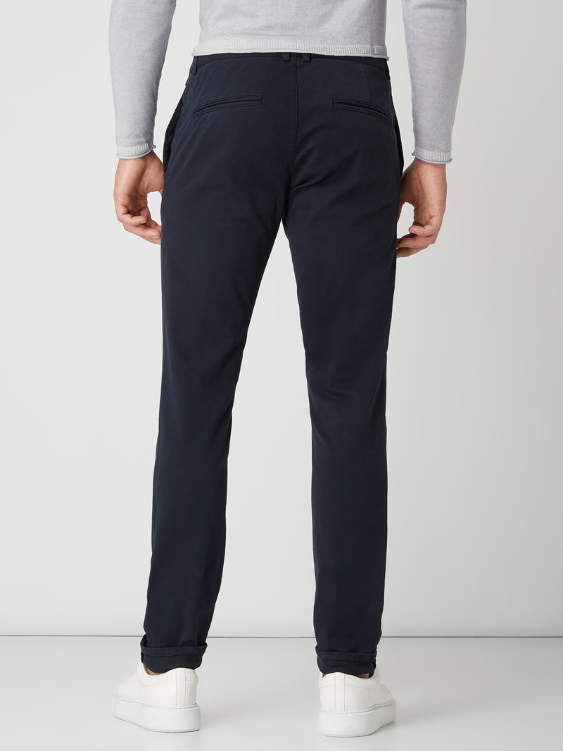 Slim Fit Chino mit Stretch-Anteil Modell 'Transit' in marineblau