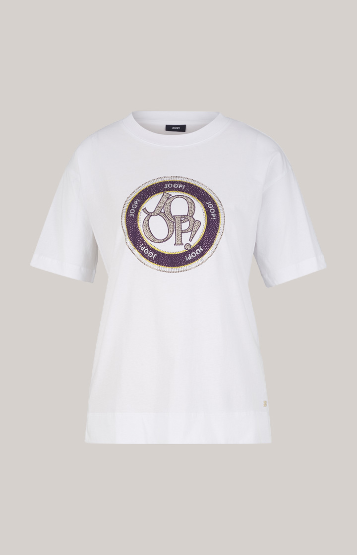 Baumwoll-T-Shirt in Weiß/ Lila