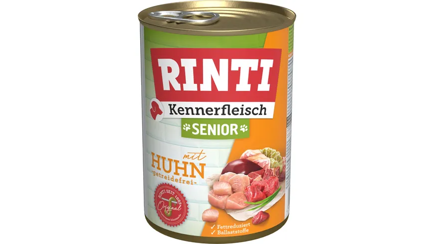 RINTI Hundenassfutter Kennerfleisch Senior + Huhn 400 g
