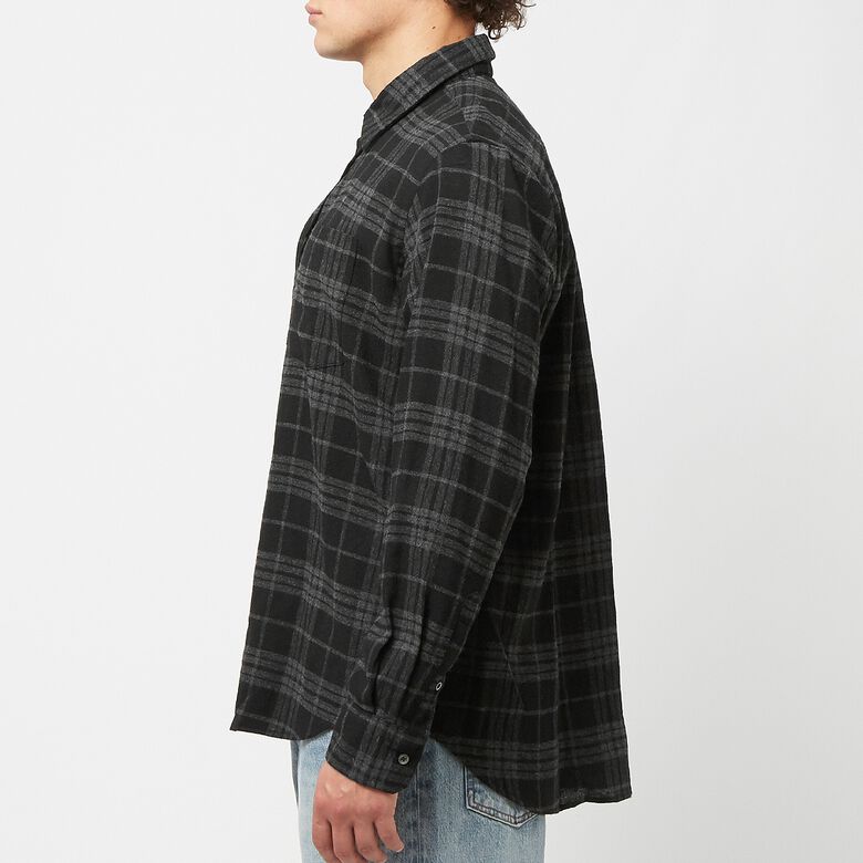 Norse Projects Algot Relaxed Wool Check Shirt charcoal melange